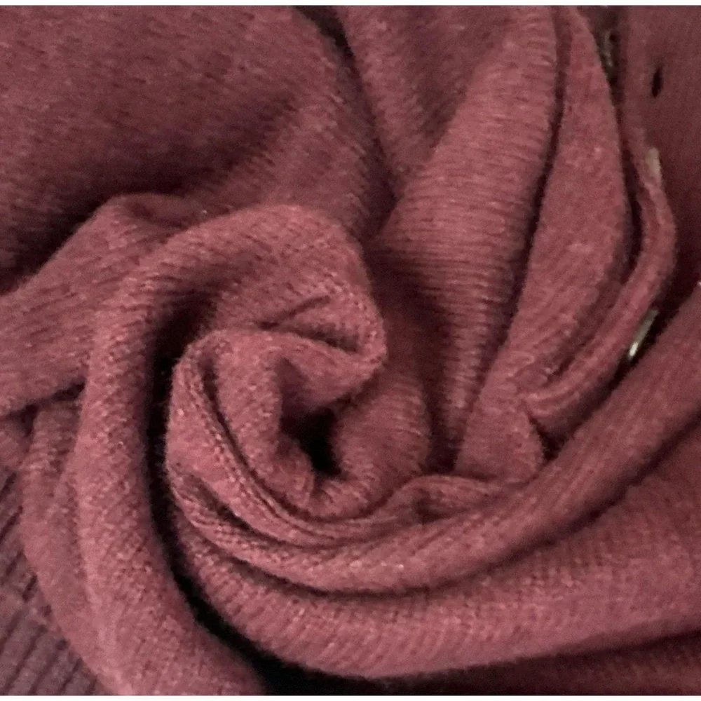 Banana Republic Mens XL Maroon Italian Wool Blend Mock Neck Button Sweater Knit